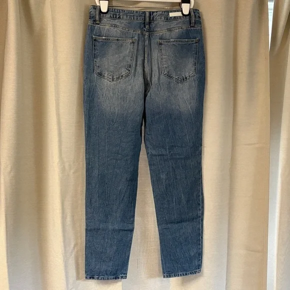 Cello Ripped Blue Straight Leg High Rise Jeans - Picture 2 of 3